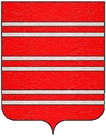 Lo stemma della famiglia Armati: di rosso, a tre gemelle in fascia d'argento