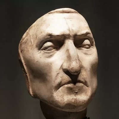 The mask of Dante, housed in the Palazzo Vecchio in Florence