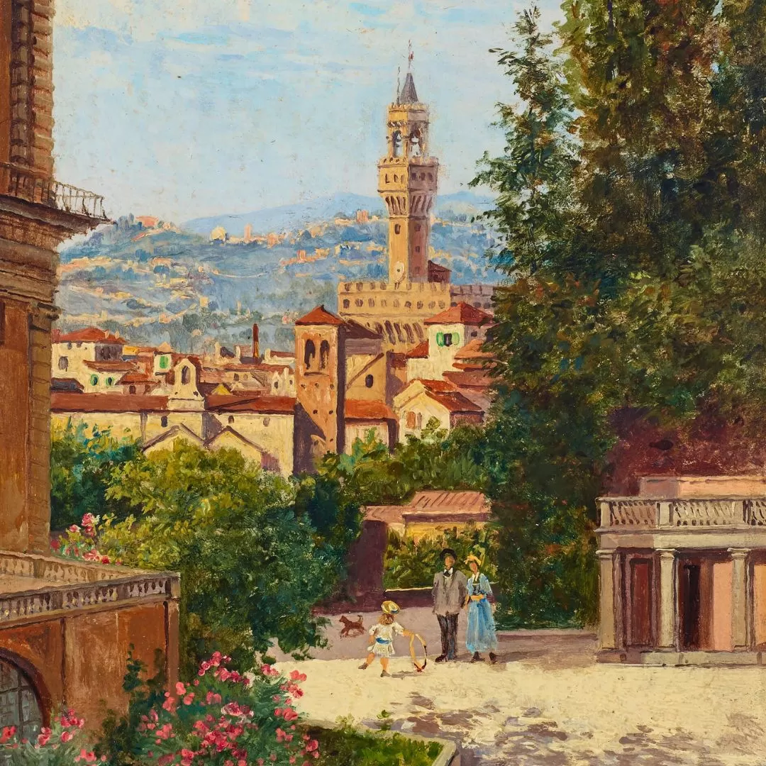 Antonietta Brandeis, vista di Palazzo Vecchio dal Giardino di Boboli