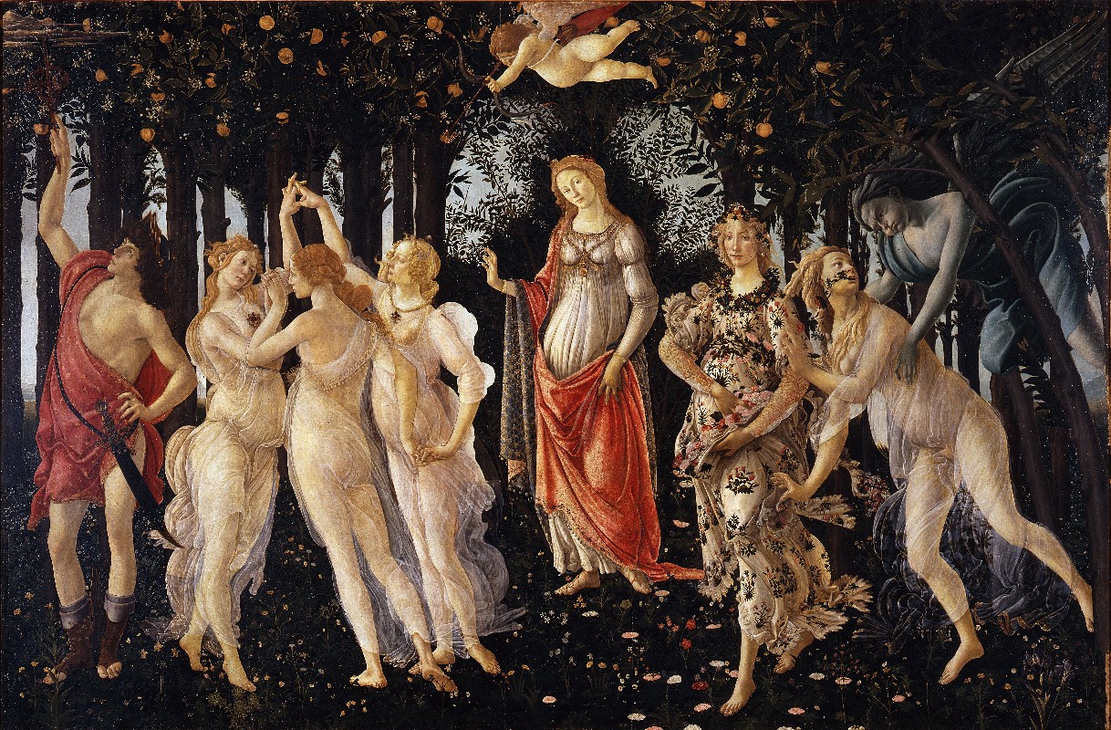 In questo giardino di bellezza, le creazioni di Sandro Botticelli emergono tra gli alberi e i fiori, riscoprendo la divina legge che le ha generate e l'armonia magnifica che guida tutte le creature della natura.