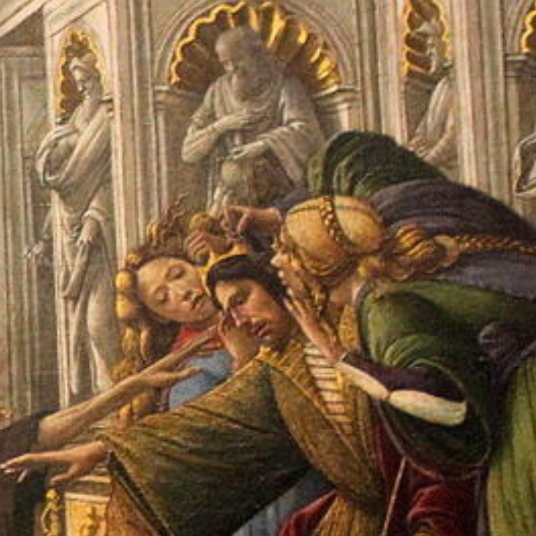 Interesse di Botticelli per la morale e la filosofia Re Mida e le orecchie d'asino
