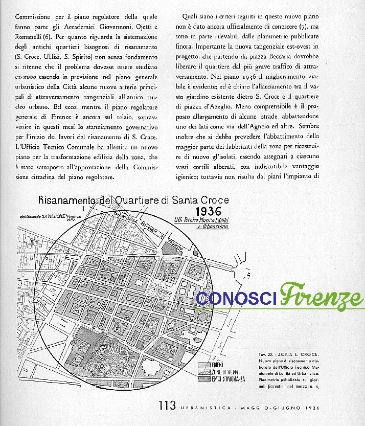 Piano di risanamento della zona di Santa Croce 1935/1938