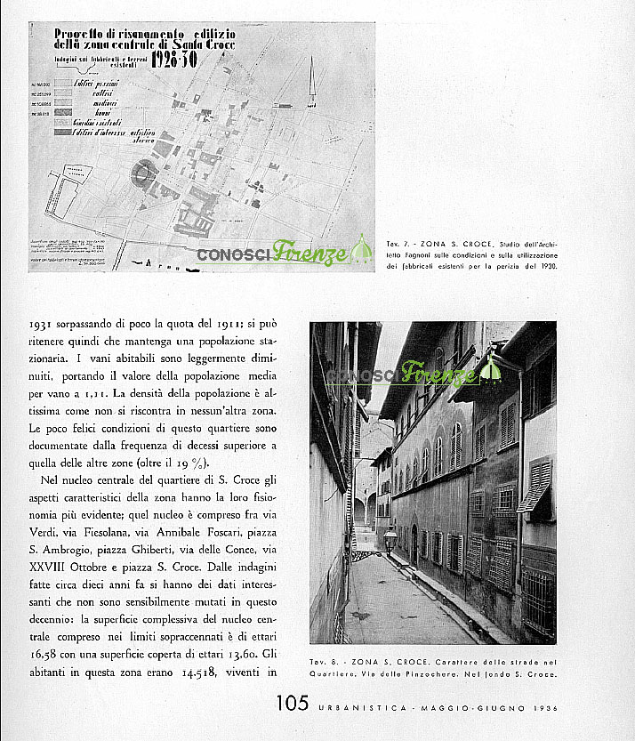 Piano di risanamento della zona di Santa Croce 1935/1938