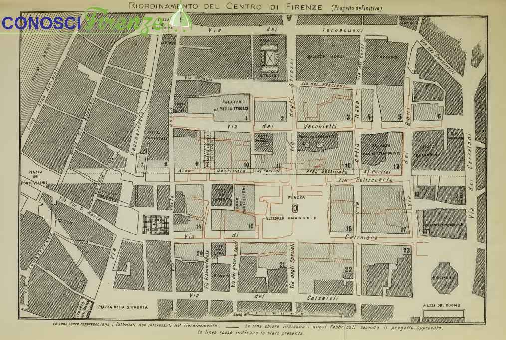 Mappa del riordino dell'antico Centro