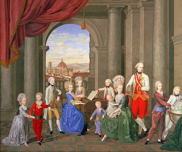 William Berczy, La famiglia di Pietro Leopoldo granduca di Toscana, 1781-82 ( Firenze, Galleria d’Arte Moderna).